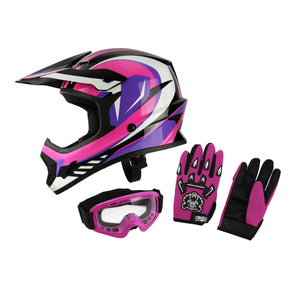 TCMT Lavender Knight DOT Youth Full Face Helmet