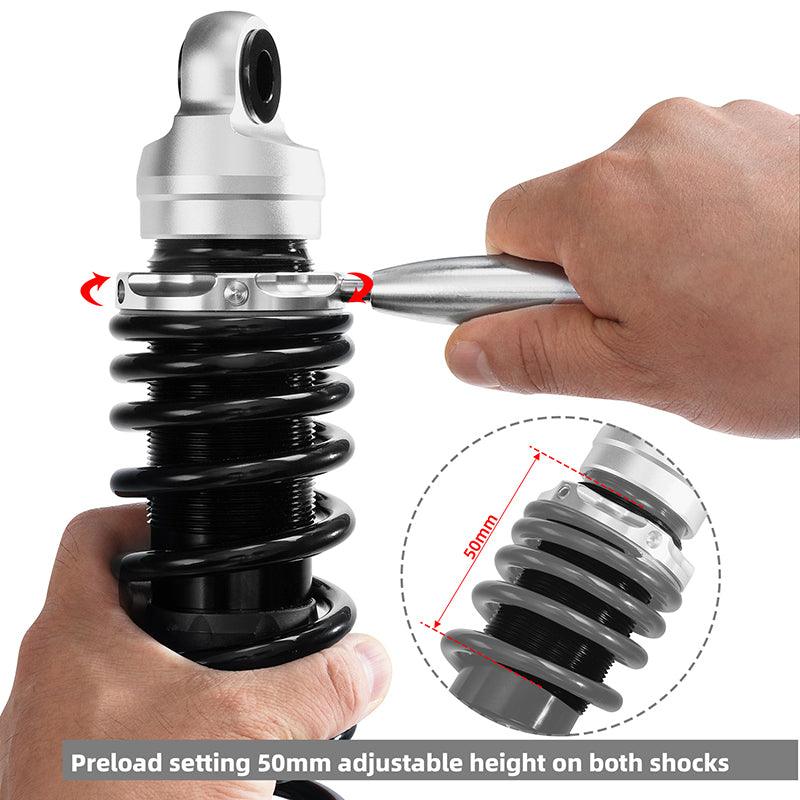TCMT Remote Reservoir Rear Suspension Shocks Fit For Harley Touring '14-'23.5