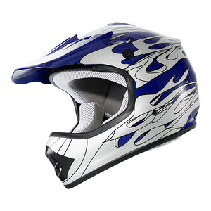 TCMT Blue Flame Youth Kids DOT Motocross Off-Road Helmet