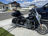 TCMT 13.7" Chrome Latches King Trunk with Wrap Around Backrest Pad & Chrome Top Luggage Rack Fit For Harley Touring '14-'25