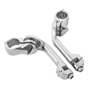 TCMT 1 1/4" Long Angled Highway Engine Guard Bar Footpegs Mount Kit For Harley - TCMTMOTOR