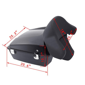 TCMT 10.7" Chopped Tour Pack with Backrest Fit For Harley Touring '97-'13