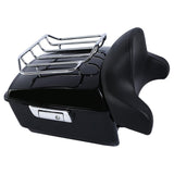 TCMT 13.7" King Tour Pack with Wrap Around Backrest Pad & Top Luggage Rack Fit For Harley Touring '14-'24