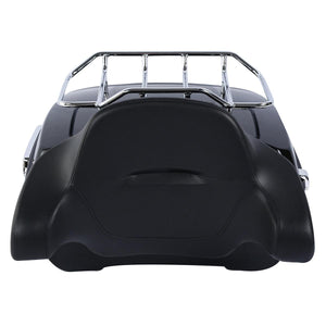 TCMT 13.7" King Tour Pack with Wrap Around Backrest Pad & Top Luggage Rack Fit For Harley Touring '14-'24