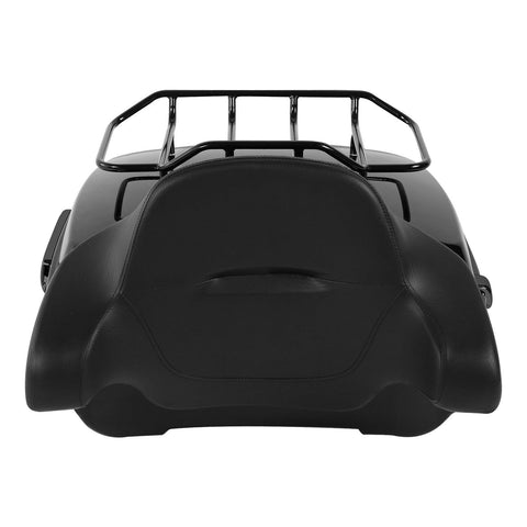 TCMT 13.7" King Tour Pack with Wrap Around Backrest Pad & Top Luggage Rack Fit For Harley Touring '14-'24