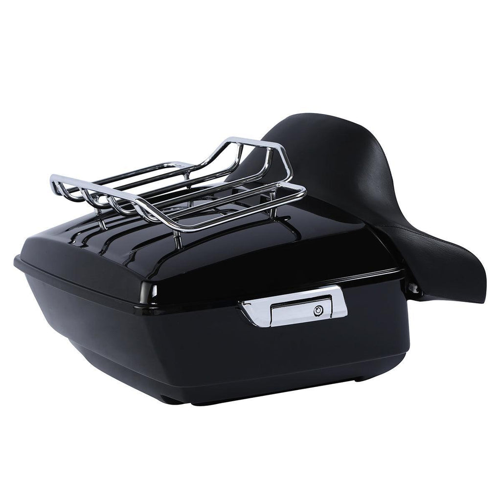 TCMT 13.7" King Tour Pack with Wrap Around Backrest Pad & Top Luggage Rack Fit For Harley Touring '14-'24