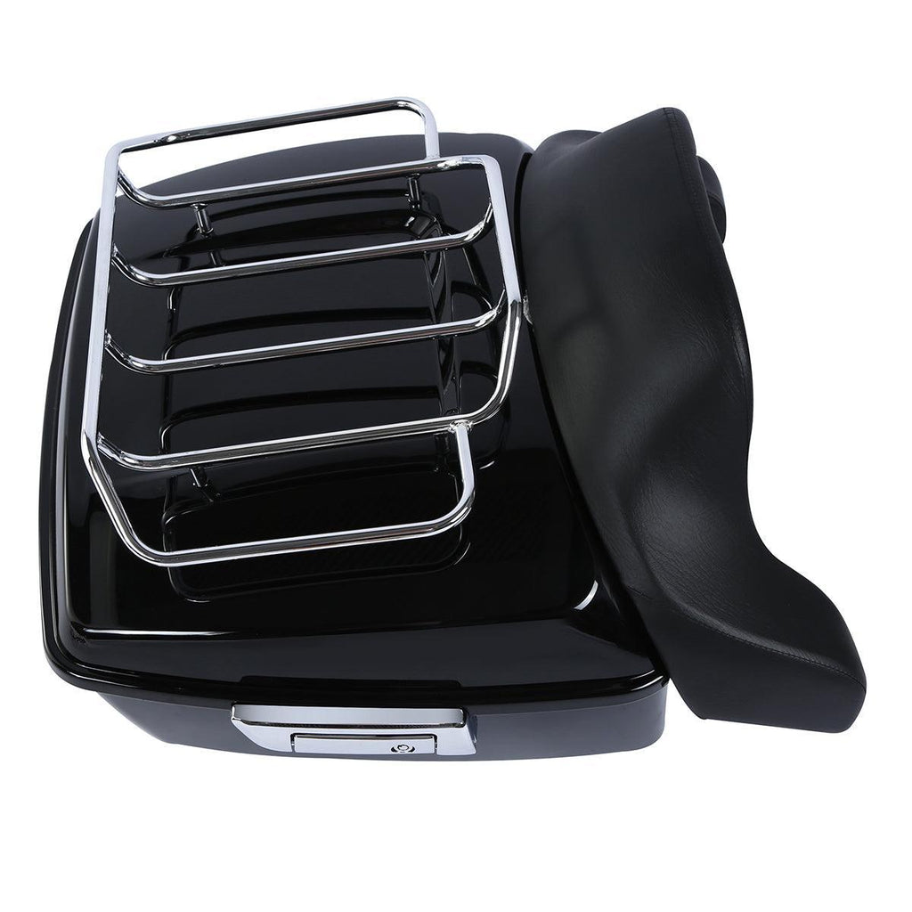 TCMT 13.7" King Tour Pack with Wrap Around Backrest Pad & Top Luggage Rack Fit For Harley Touring '14-'24