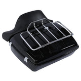 TCMT 13.7" King Tour Pack with Wrap Around Backrest Pad & Top Luggage Rack Fit For Harley Touring '14-'24