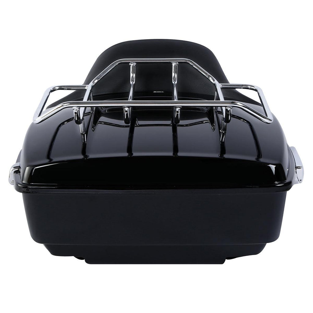 TCMT 13.7" King Tour Pack with Wrap Around Backrest Pad & Top Luggage Rack Fit For Harley Touring '14-'24