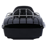 TCMT 13.7" King Tour Pack with Wrap Around Backrest Pad & Top Luggage Rack Fit For Harley Touring '14-'24