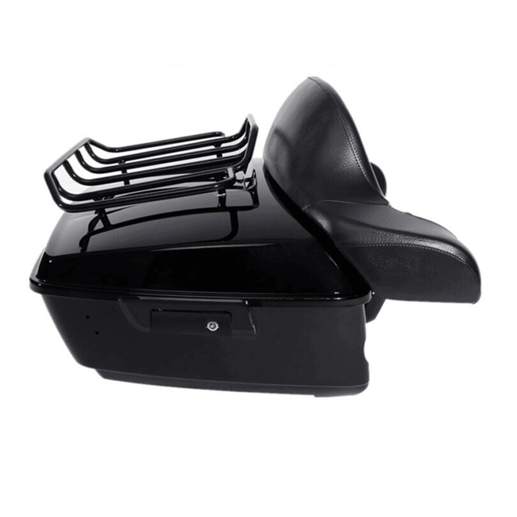 TCMT 13.7" King Tour Pack with Wrap Around Backrest Pad & Top Luggage Rack Fit For Harley Touring '14-'24