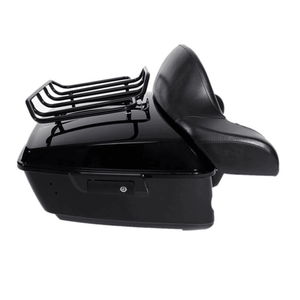 TCMT 13.7" King Tour Pack with Wrap Around Backrest Pad & Top Luggage Rack Fit For Harley Touring '14-'24