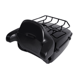 TCMT 13.7" King Tour Pack with Wrap Around Backrest Pad & Top Luggage Rack Fit For Harley Touring '14-'24
