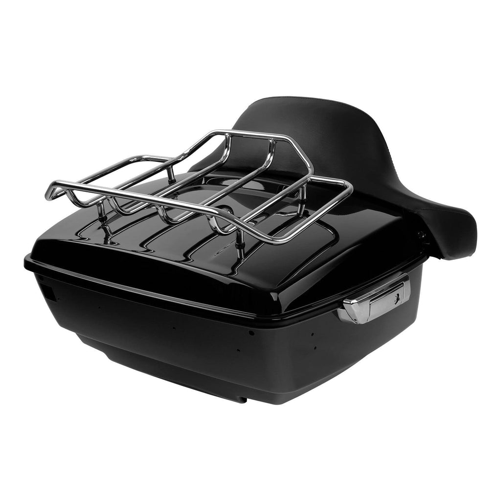 TCMT 13.7" King Tour Pack with Wrap Around Backrest Pad & Top Luggage Rack Fit For Harley Touring '14-'24