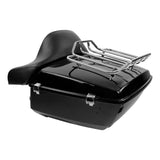 TCMT 13.7" King Tour Pack with Wrap Around Backrest Pad & Top Luggage Rack Fit For Harley Touring '14-'24