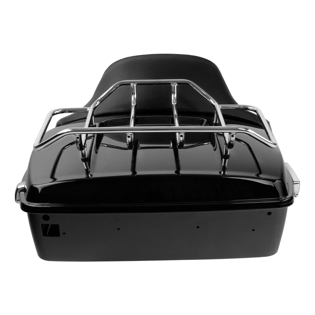 TCMT 13.7" King Tour Pack with Wrap Around Backrest Pad & Top Luggage Rack Fit For Harley Touring '14-'24