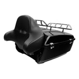 TCMT 13.7" King Tour Pack with Wrap Around Backrest Pad & Top Luggage Rack Fit For Harley Touring '14-'24
