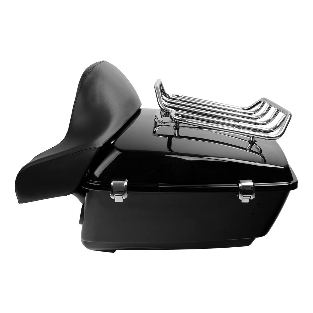 TCMT 13.7" King Tour Pack with Wrap Around Backrest Pad & Top Luggage Rack Fit For Harley Touring '14-'24