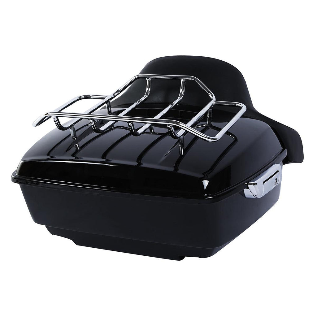 TCMT 13.7" King Tour Pack with Wrap Around Backrest Pad & Top Luggage Rack Fit For Harley Touring '14-'24