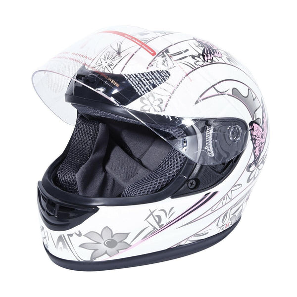 TCMT Adult Pink Butterfly Full Face DOT Motorcycle Helmet, L