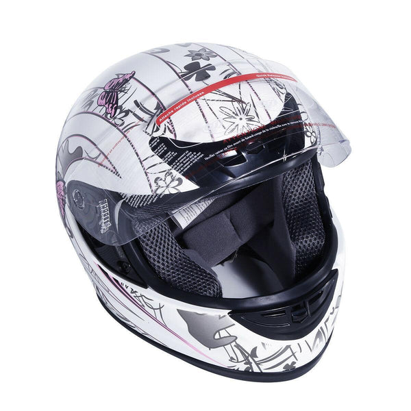 TCMT Adult Pink Butterfly Full Face DOT Motorcycle Helmet