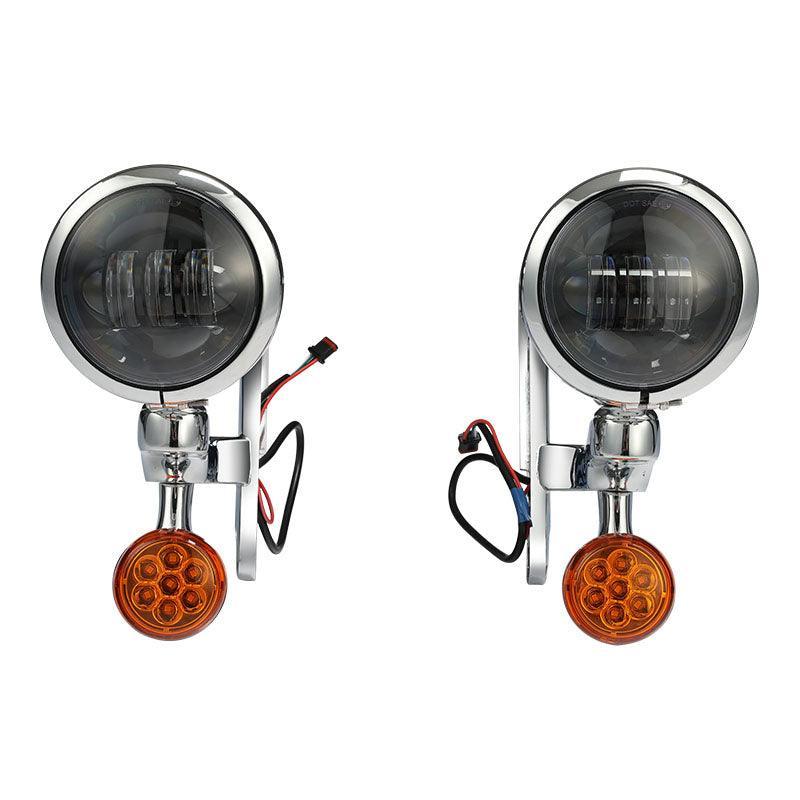 TCMT Auxiliary Light Bracket Spot Fog Light Turn Signal Fit For Harley Road King '94-'13,Electra Glide '97-'13 - TCMT