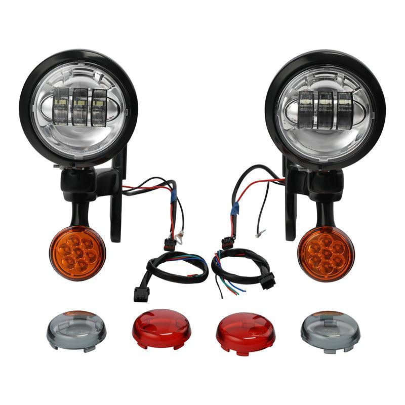 TCMT Auxiliary Light Bracket Spot Fog Light Turn Signal Fit For Harley Road King '94-'13,Electra Glide '97-'13 - TCMT