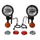 TCMT Auxiliary Light Bracket Spot Fog Light Turn Signal Fit For Harley Road King '94-'13,Electra Glide '97-'13 - TCMT