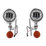 TCMT Auxiliary Light Bracket Spot Fog Light Turn Signal Fit For Harley Road King '94-'13,Electra Glide '97-'13 - TCMT