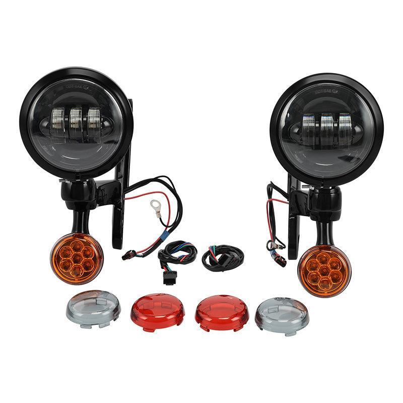 TCMT Auxiliary Light Bracket Spot Fog Light Turn Signal Fit For Harley Road King '94-'13,Electra Glide '97-'13 - TCMT