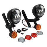 TCMT Auxiliary Light Bracket Spot Fog Light Turn Signal Fit For Harley Road King '94-'13,Electra Glide '97-'13 - TCMT