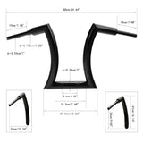 TCMT 14" 16" 18" 20" Rise 2" Hanger Handlebar Black Fit For Harley Touring Softail - TCMTMOTOR