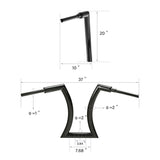 TCMT 14" 16" 18" 20" Rise 2" Hanger Handlebar Black Fit For Harley Touring Softail - TCMTMOTOR