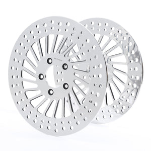TCMT Chrome 11.8" Front Left & Right Brake Rotor Fit For Harley Touring '08-Later - TCMT