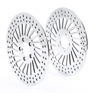 TCMT Chrome 11.8" Front Left & Right Brake Rotor Fit For Harley Touring '08-Later - TCMT