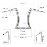 TCMT 14" 16" 18" 20" Rise 2" Hanger Handlebar Chrome Fit For Harley Touring Softail - TCMTMOTOR