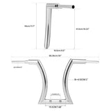 TCMT 14" 16" 18" 20" Rise 2" Hanger Handlebar Chrome Fit For Harley Touring Softail - TCMTMOTOR