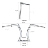 TCMT 14" 16" 18" 20" Rise 2" Hanger Handlebar Chrome Fit For Harley Touring Softail - TCMTMOTOR