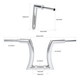 TCMT 14" 16" 18" 20" Rise 2" Hanger Handlebar Chrome Fit For Harley Touring Softail - TCMTMOTOR