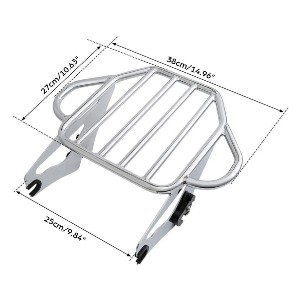 Chrome Luggage Rack For Harley Fat Boy & Breakout - Two-Up 10 Lb Capacity
