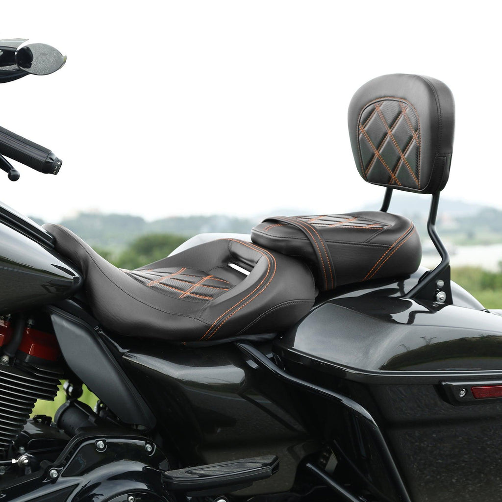 TCMT Driver Passenger Seat Backrest Pad Fit For Harley CVO Touring - TCMTMOTOR