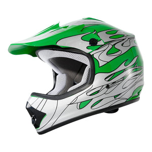 TCMT Youth Kids DOT Motocross Off-Road Helmet Green - TCMTMOTOR