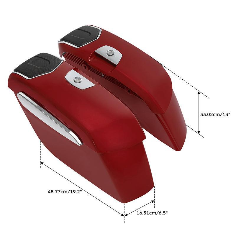 TCMT Hard Saddlebags 6.5" Audio Lid Fit For Indian - TCMT