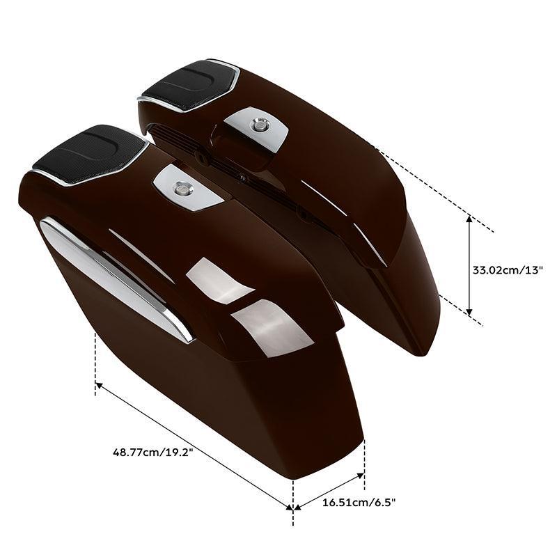 TCMT Hard Saddlebags 6.5" Audio Lid Fit For Indian - TCMT
