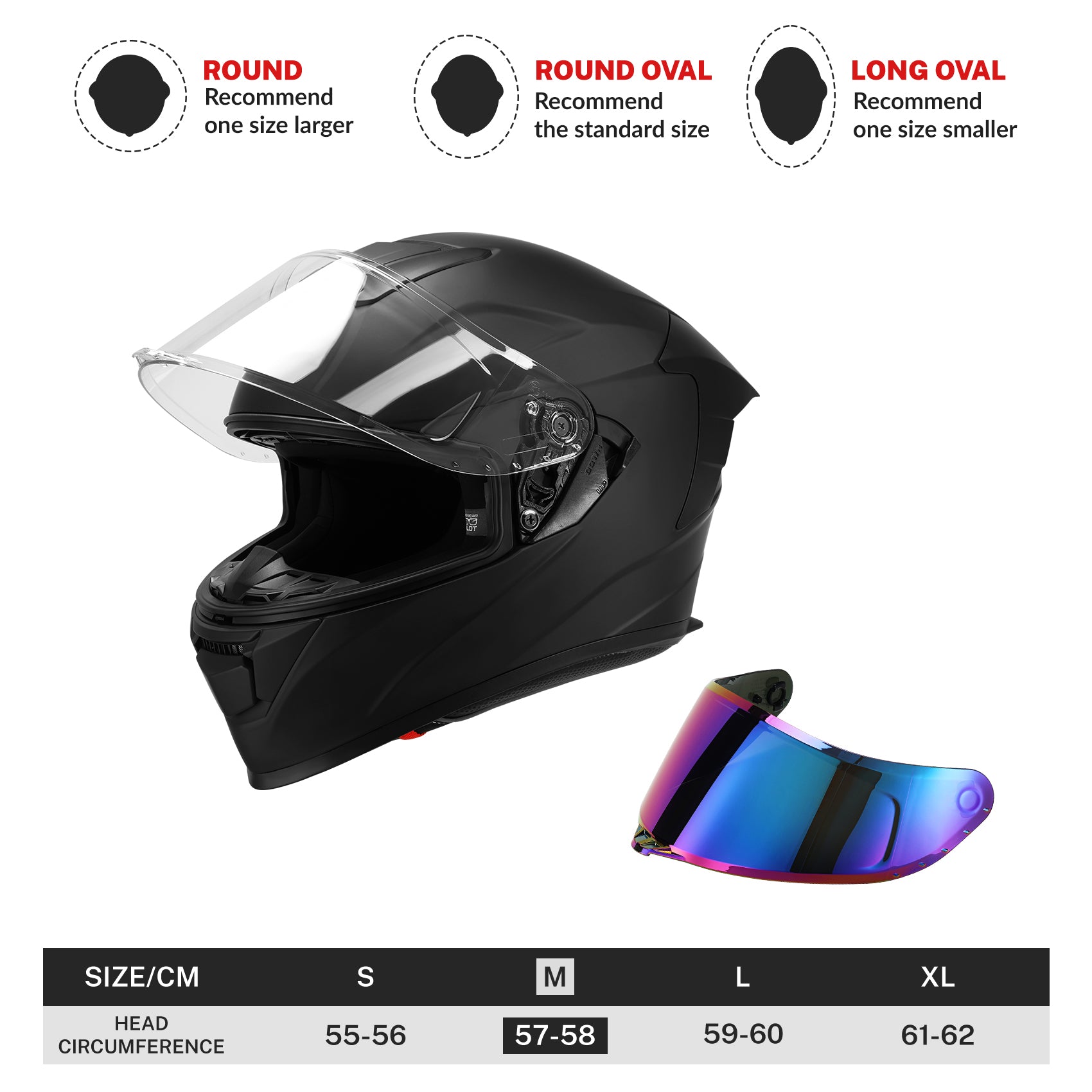 bluetooth motorcycle helmet matte black full face m TCMT DOT w/Dual Visor Extra Ti wide gap Size:SW 10000 HG X-Fish Crucian Carp Single