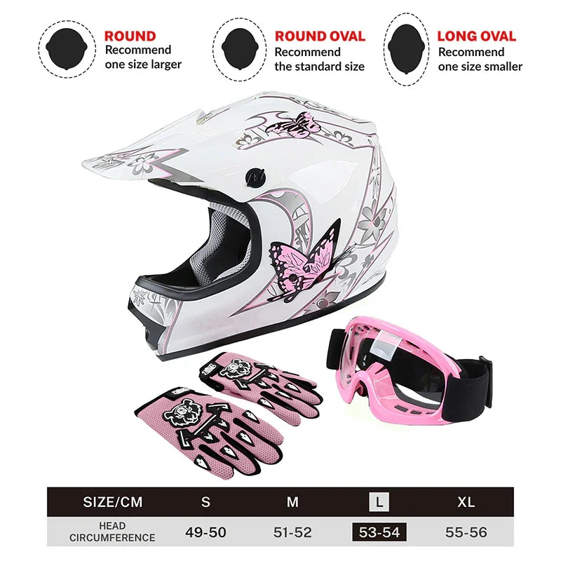 mt butterfly helmet TCMT Pink Youth Kids DOT Motocross Off-Road Helmet, L Vintage Bellino Black Naugahyde release lever allows you color:BLU3 Adi25Sep