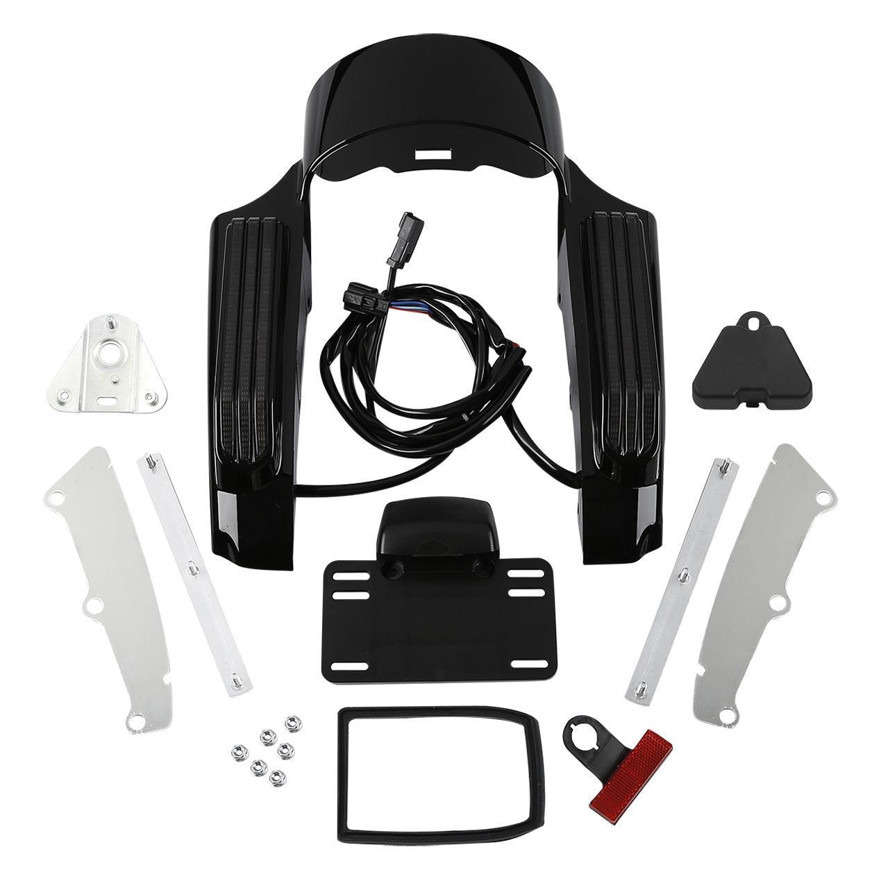 Vivid Black Rear Fender Fascia For Harley Touring Road Glide FLTRX 2014-2024 - TCMT