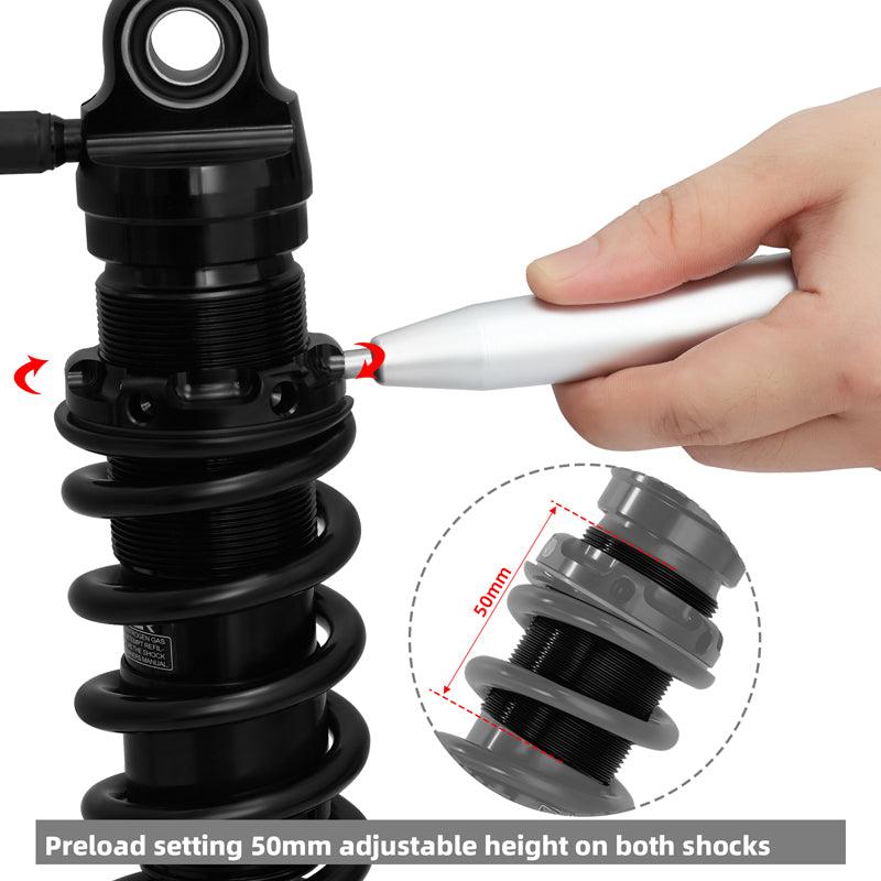TCMT Remote Reservoir Rear Suspensions Shock Without Trunk Fit For Harley Touring '14-'24 - TCMT