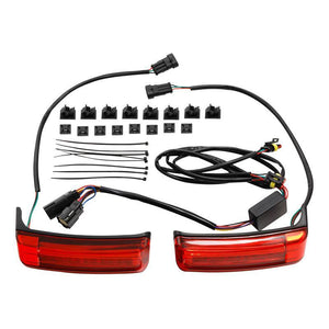 TCMT Saddlebags LED Brake Run Turn Signals Lights Fit For Harley Touring '14-'24 - TCMT