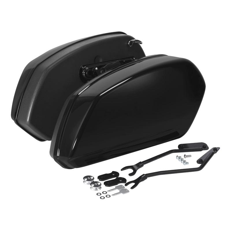 TCMT Vivid Black Hard Saddlebags Fit For Harley Fat Boy